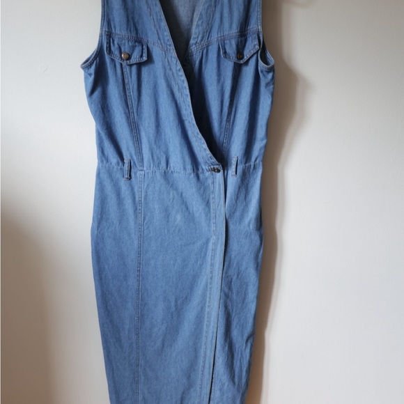 Vintage denim vintage dress Sleeveless Blue Denim Dress - Picture 2 of 7